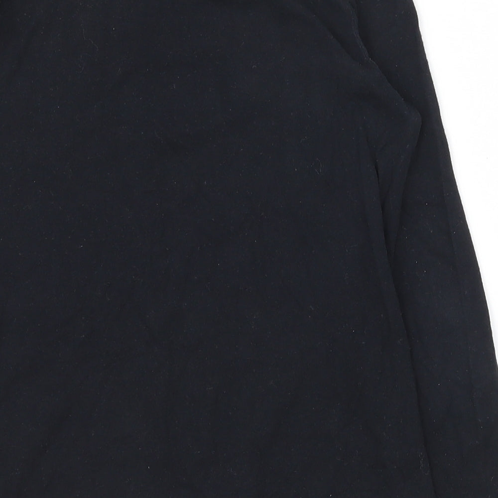 Primark Girls Black  Cotton Basic T-Shirt Size 9-10 Years Round Neck Magnetic