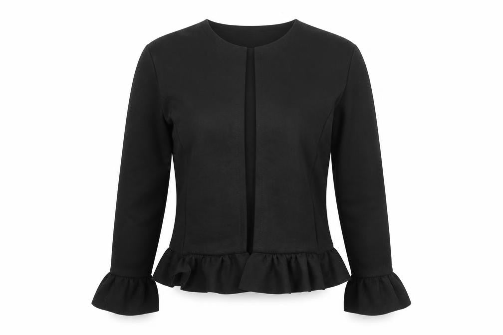Prague Womens Black Round Neck  Polyester Cardigan Jumper Size 8