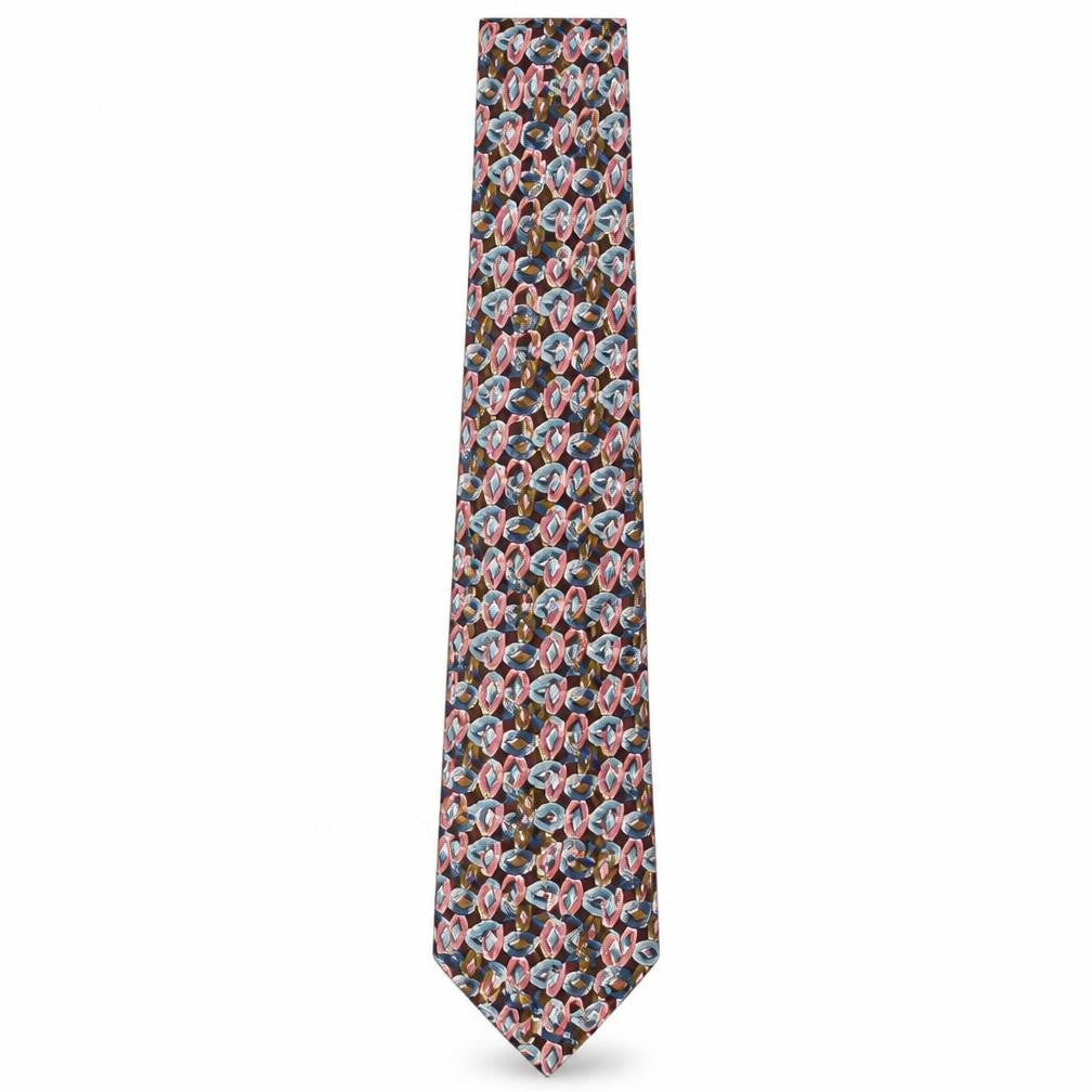 bacida setta  Mens Multicoloured Geometric Silk Pointed Tie One Size