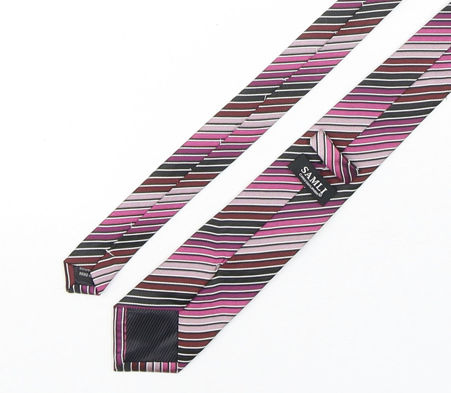 Samli Mens Multicoloured Striped Polyester Pointed Tie One Size
