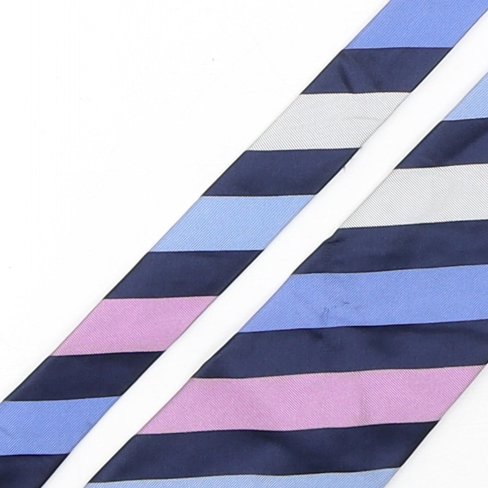 Osborne Mens Multicoloured Striped Silk Pointed Tie One Size