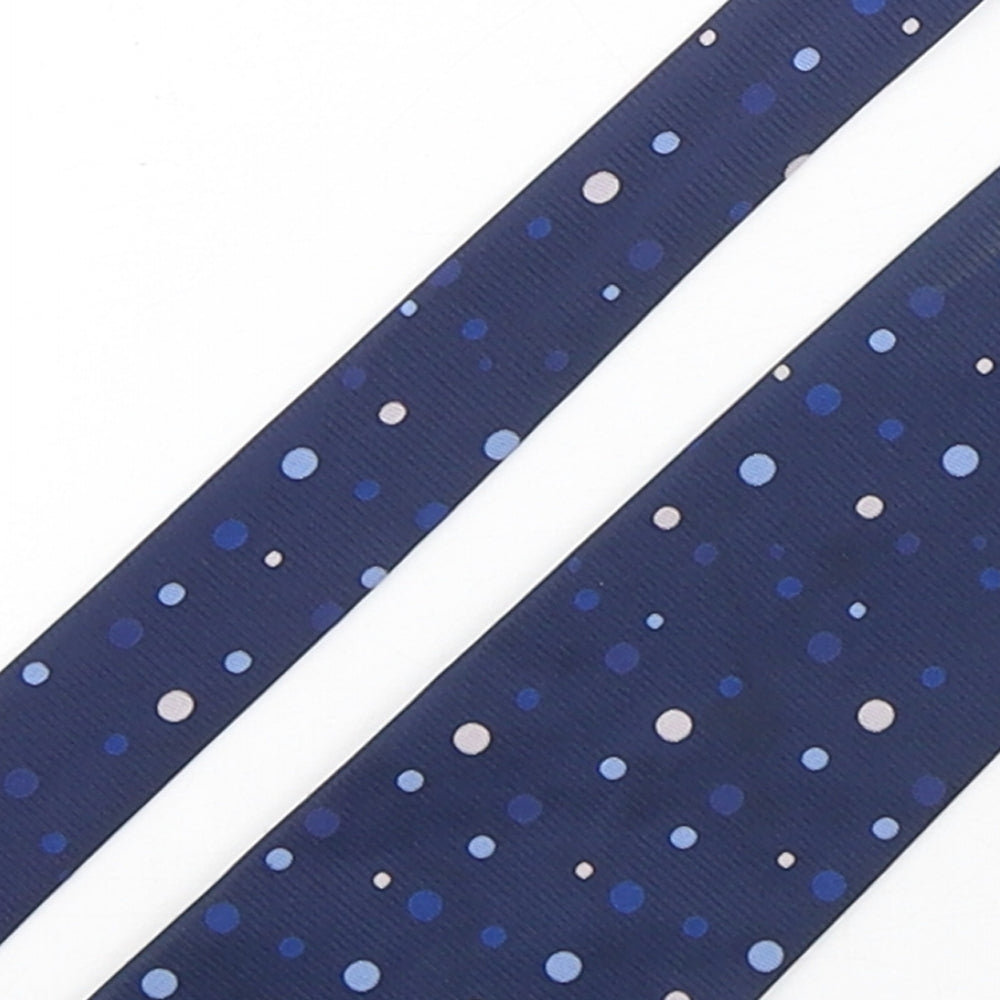 Debenhams Mens Blue Polka Dot Polyester Pointed Tie One Size