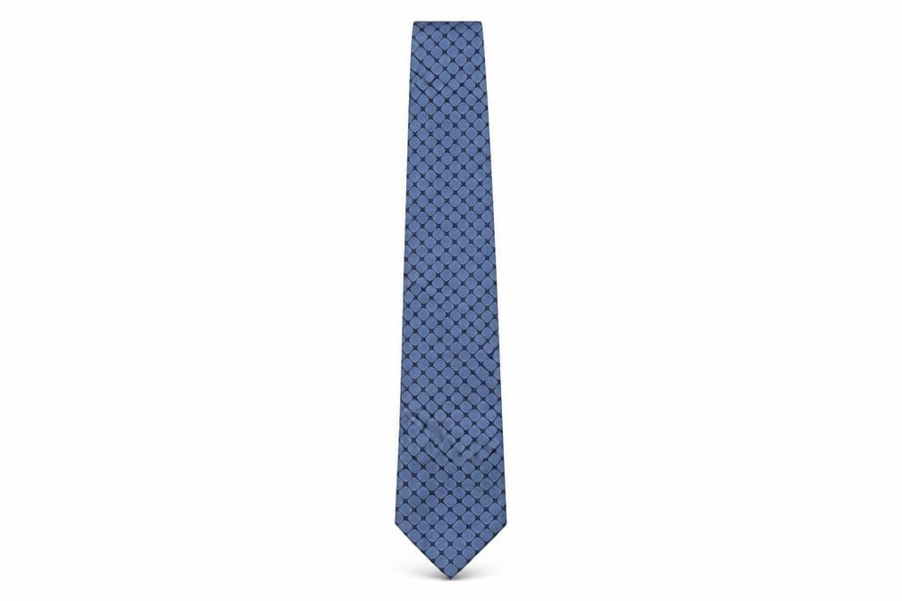 BHS Mens Blue Geometric Silk Pointed Tie One Size