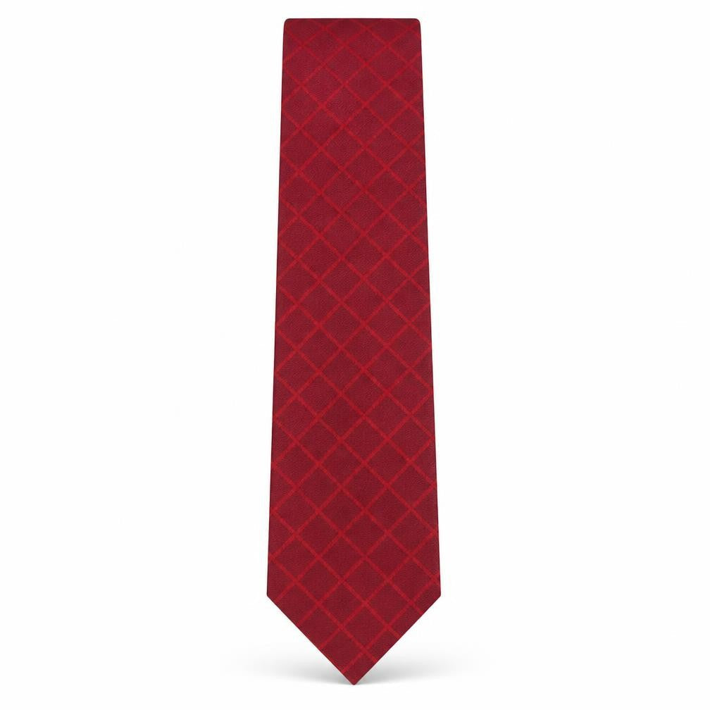 Next Mens Red Plaids & Checks Silk Pointed Tie One Size