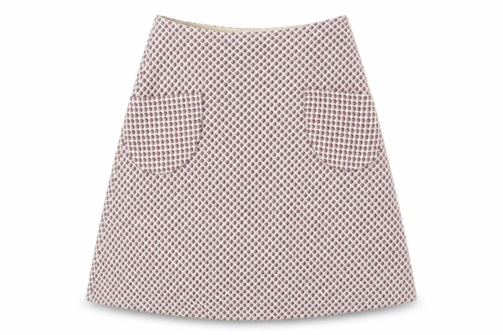 Emanuela Womens Red Geometric Wool A-Line Set Size 12   Zip