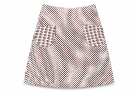 Emanuela Womens Red Geometric Wool A-Line Set Size 12   Zip