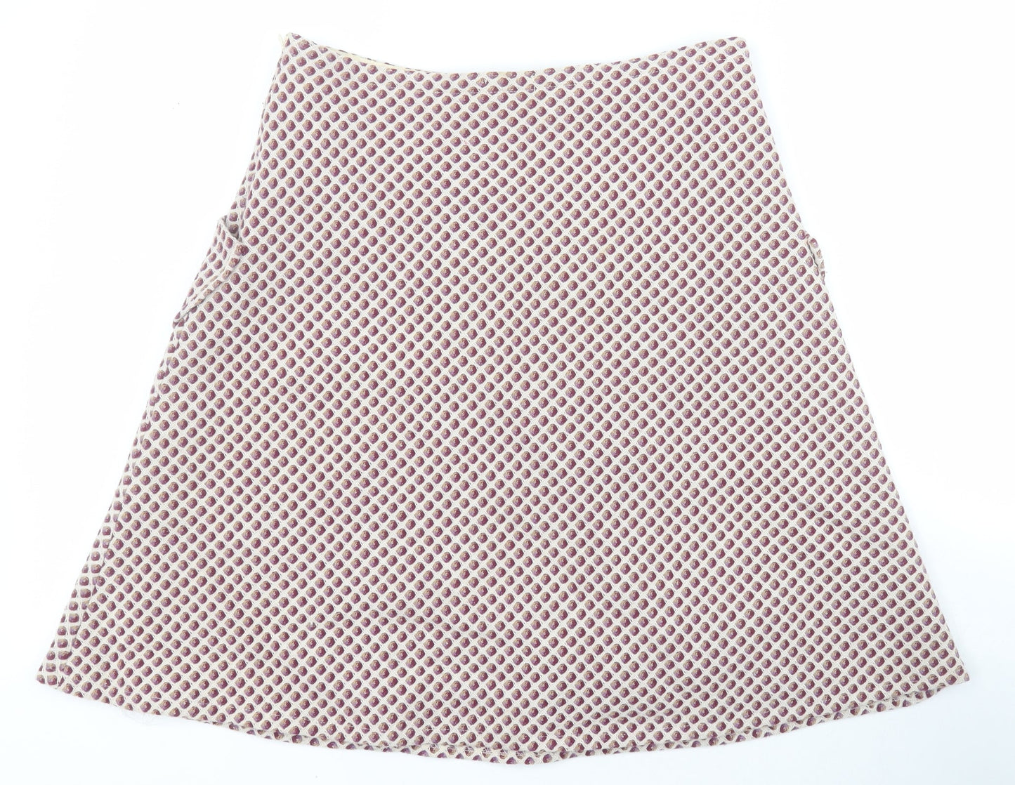 Emanuela Womens Red Geometric Wool A-Line Set Size 12   Zip