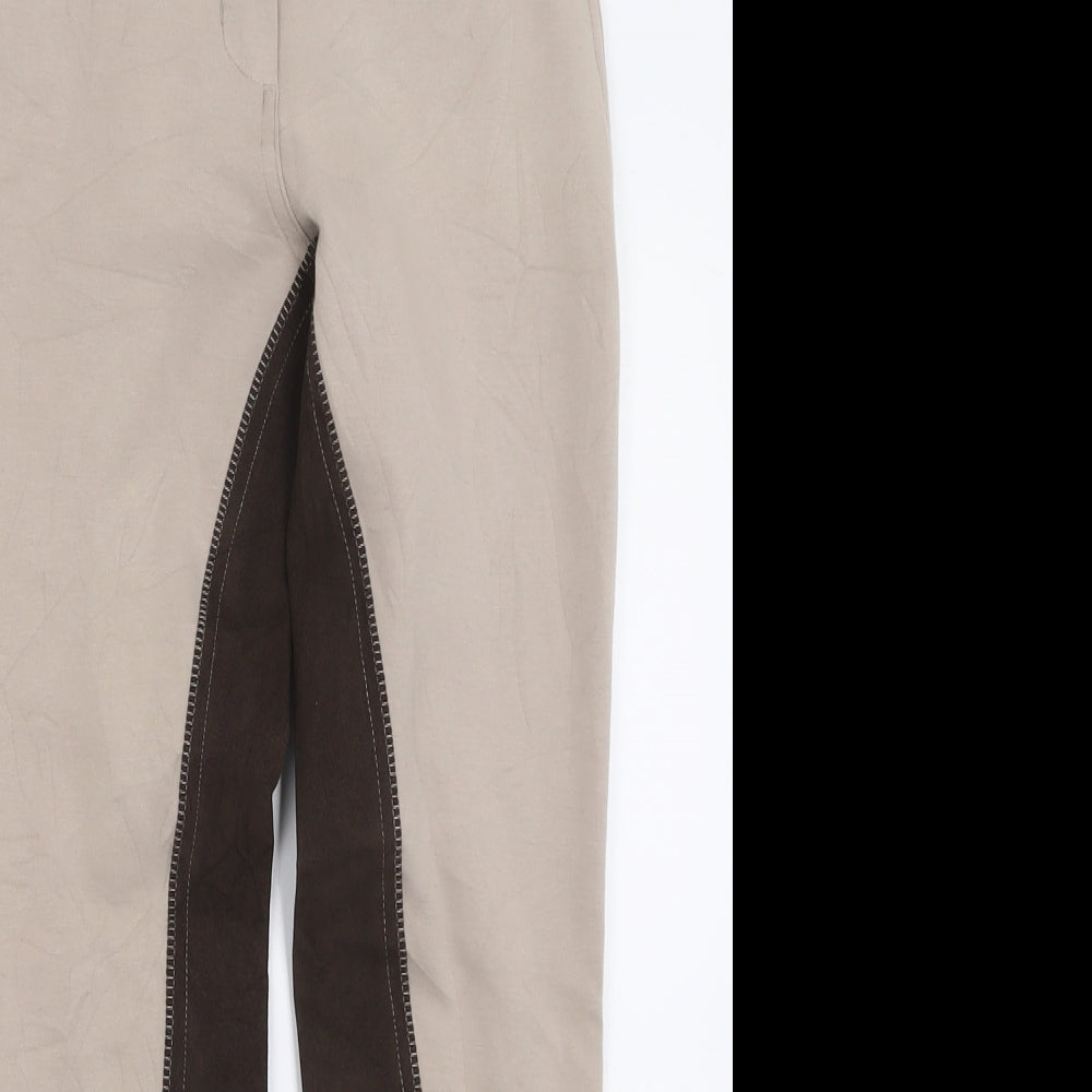 FOUGANZA Womens Beige  Polyester Capri Trousers Size 28 in L27 in Regular Button - Jodhpurs