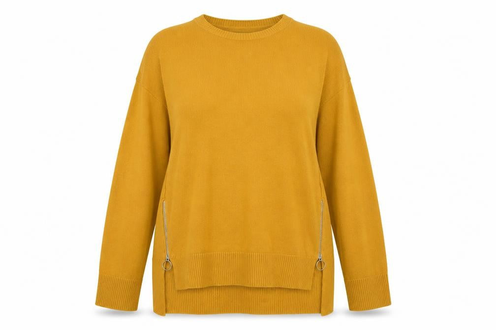 New Look Womens Yellow Crew Neck  Acrylic Pullover Jumper Size 12