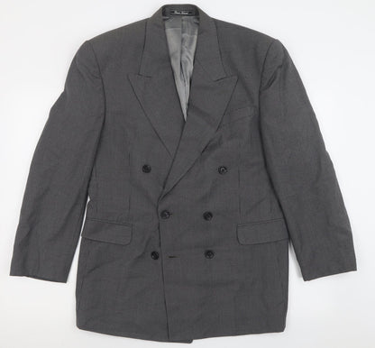 River Island Mens Grey Plaid Polyester Jacket Suit Jacket Size 38