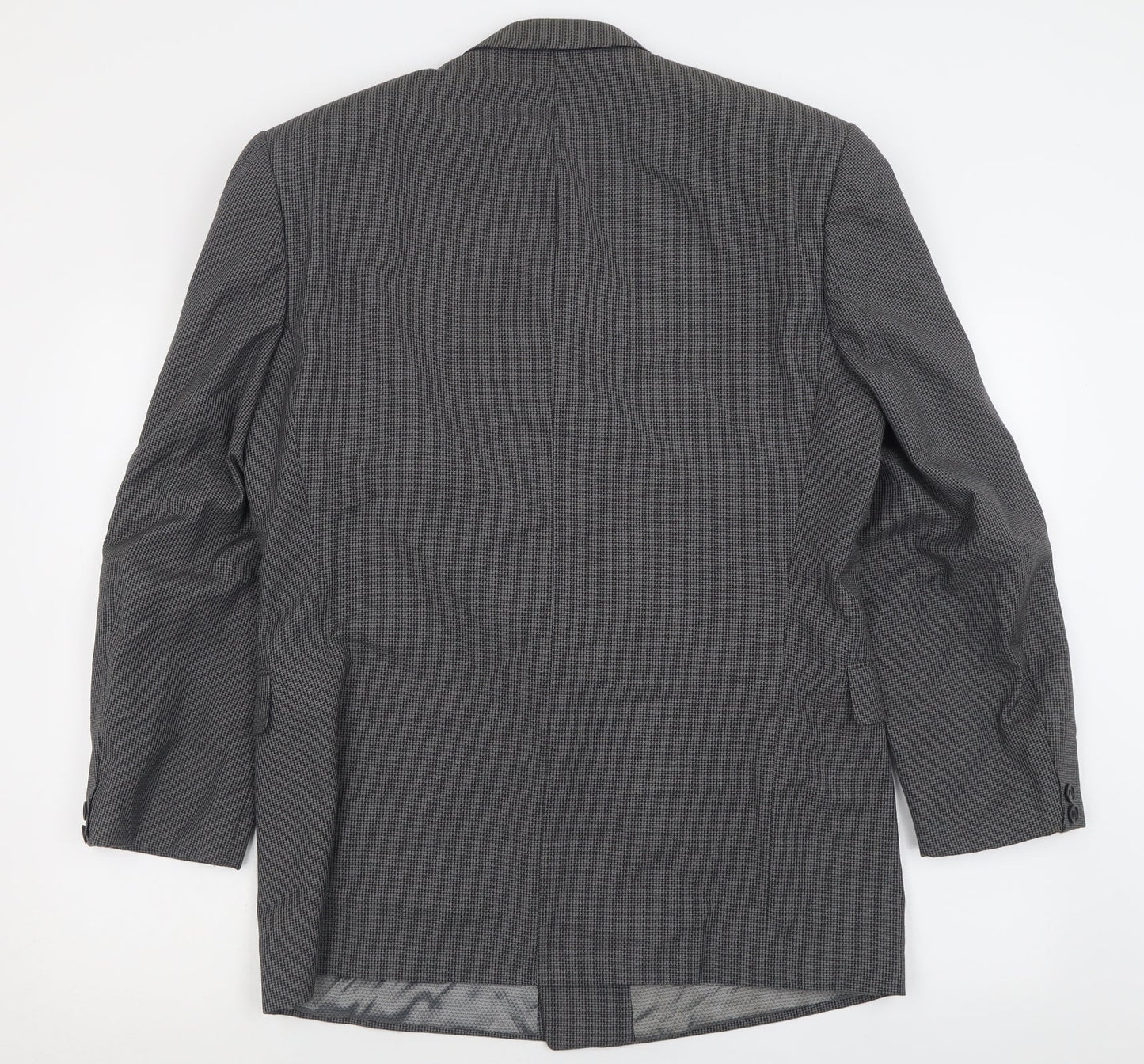River Island Mens Grey Plaid Polyester Jacket Suit Jacket Size 38