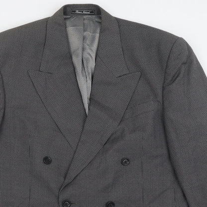 River Island Mens Grey Plaid Polyester Jacket Suit Jacket Size 38