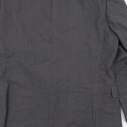 River Island Mens Grey Plaid Polyester Jacket Suit Jacket Size 38