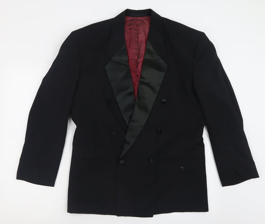Preworn Mens Black  Polyacrylate Fibre Jacket Suit Jacket Size 40