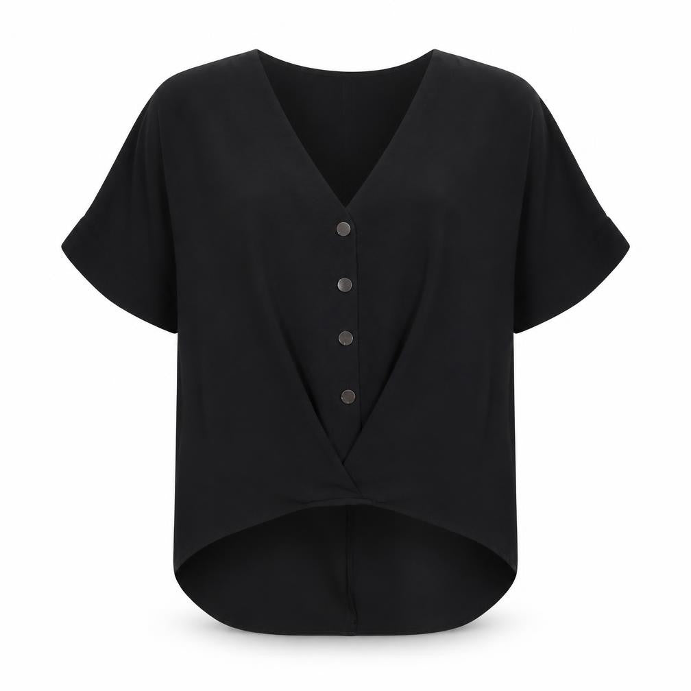 Primark Womens Black  Polyester Basic Blouse Size 6 V-Neck