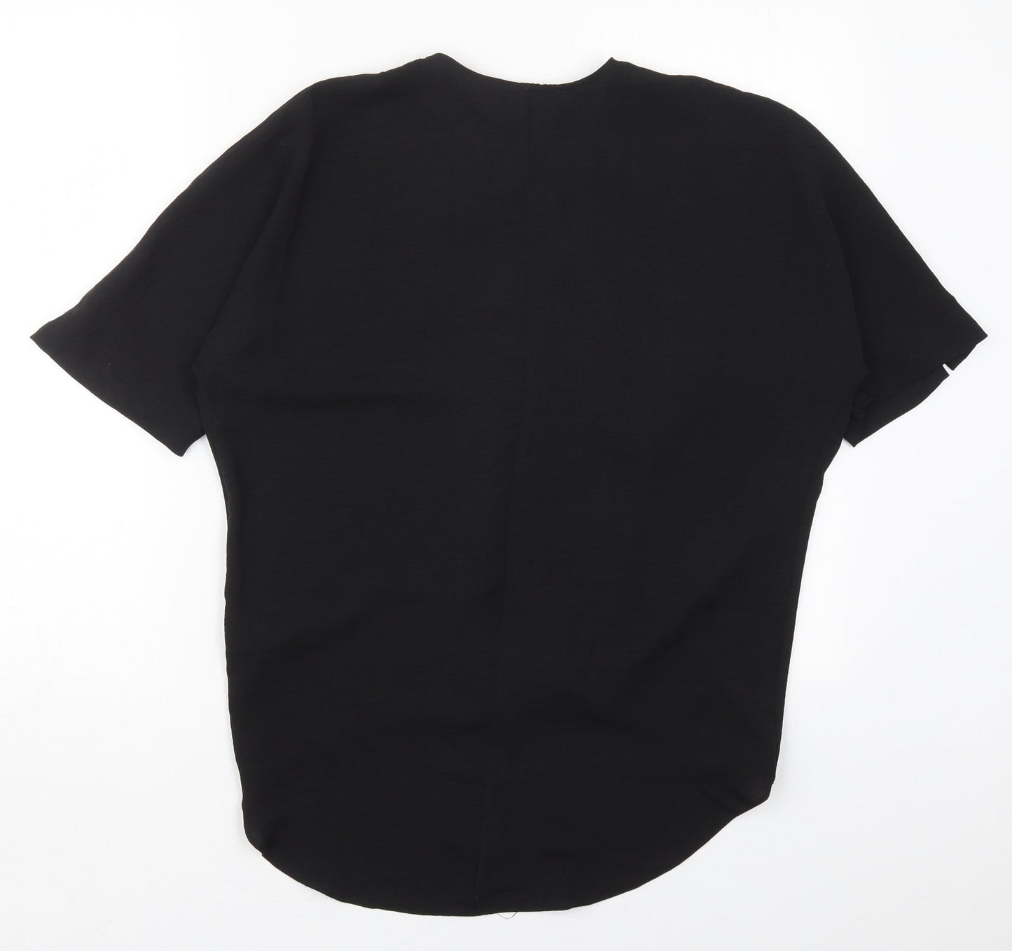 Primark Womens Black  Polyester Basic Blouse Size 6 V-Neck