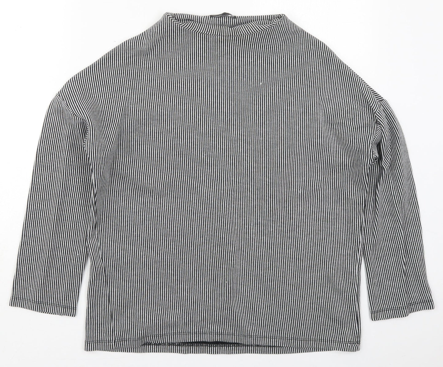 Zara Womens Black Striped Cotton Pullover Sweatshirt Size S  Pullover