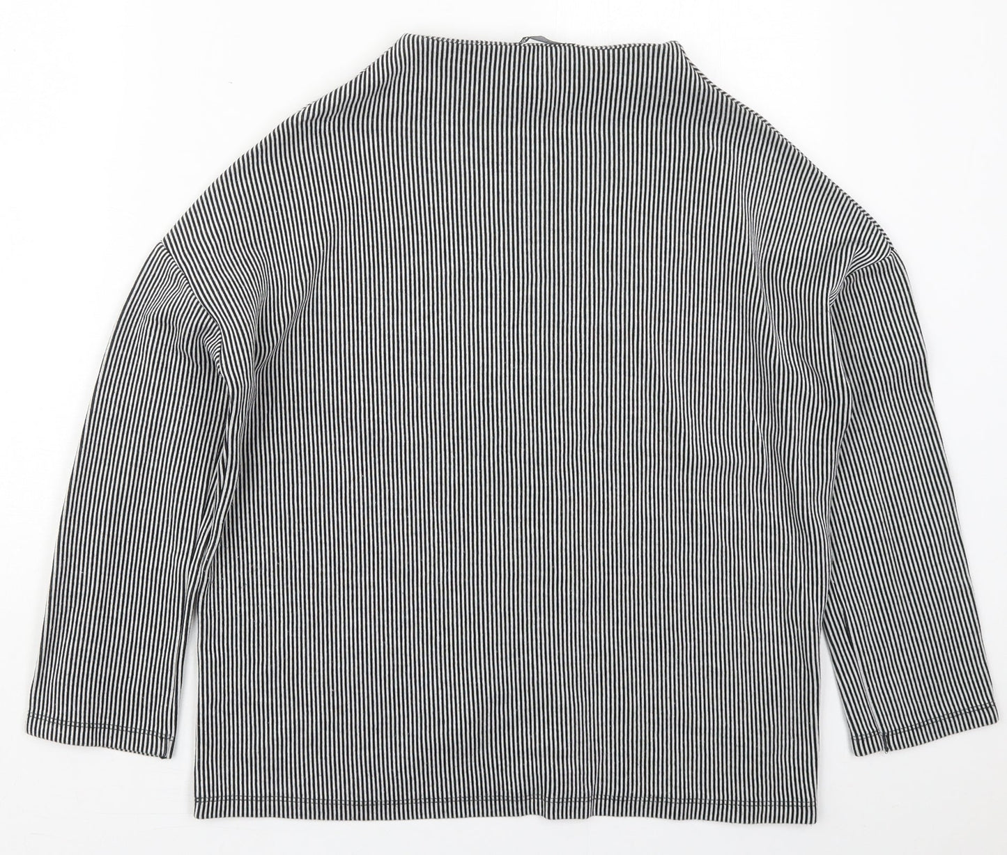 Zara Womens Black Striped Cotton Pullover Sweatshirt Size S  Pullover