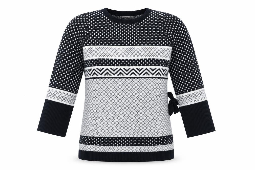 TU Womens Blue Crew Neck Geometric Acrylic Pullover Jumper Size 12