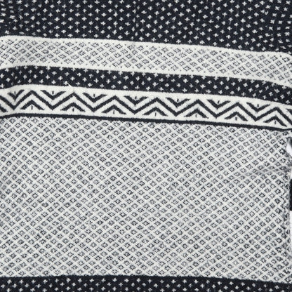 Tu Womens Blue Crew Neck Geometric Acrylic Pullover Jumper Size 12