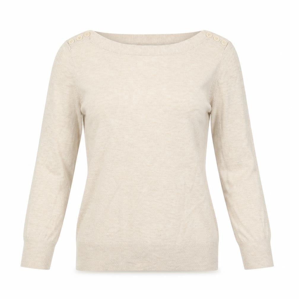 NEXT Womens Beige Round Neck  Cotton Pullover Jumper Size 8