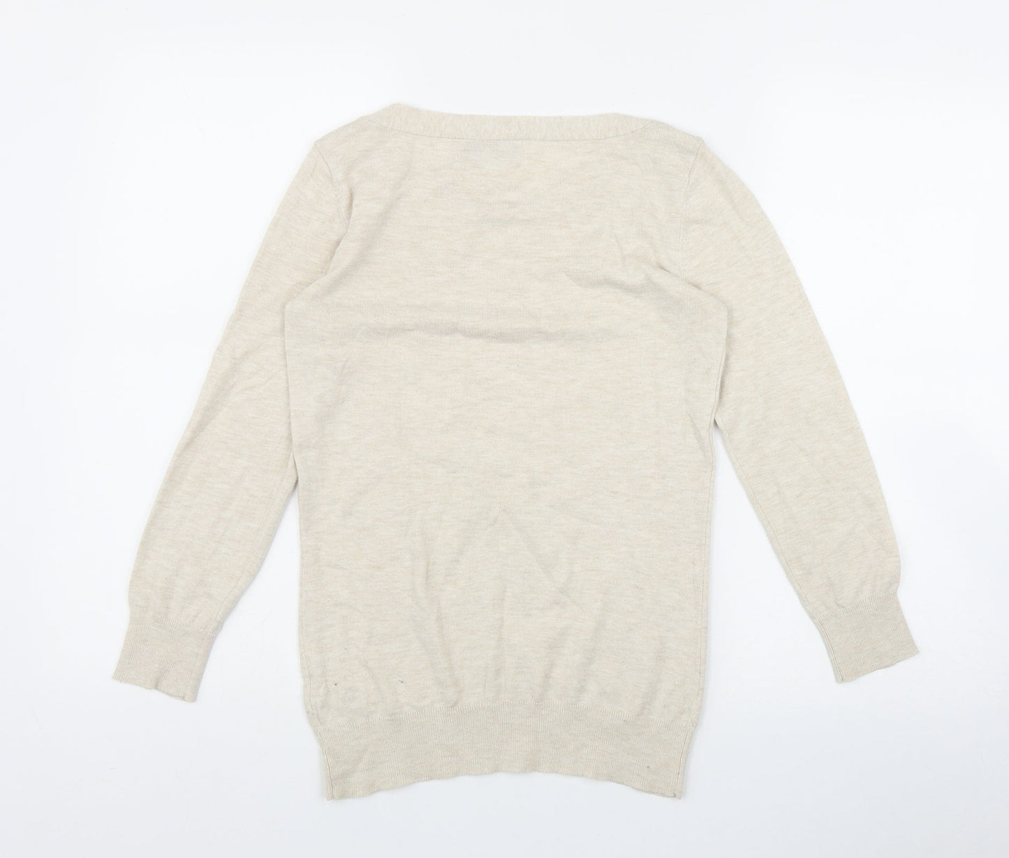 NEXT Womens Beige Round Neck  Cotton Pullover Jumper Size 8