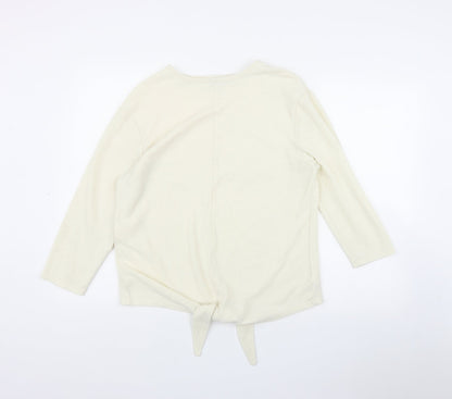 Next Womens Ivory Round Neck  Polyester Pullover Jumper Size 14