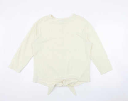 Next Womens Ivory Round Neck  Polyester Pullover Jumper Size 14