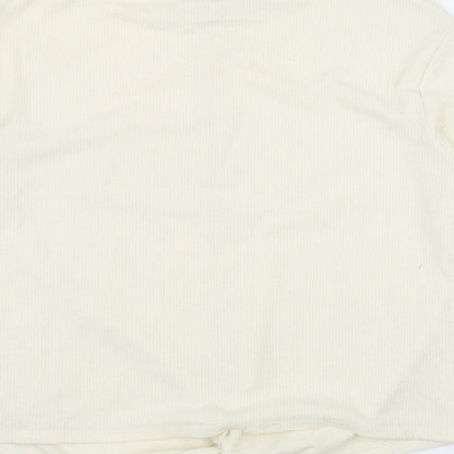 Next Womens Ivory Round Neck  Polyester Pullover Jumper Size 14