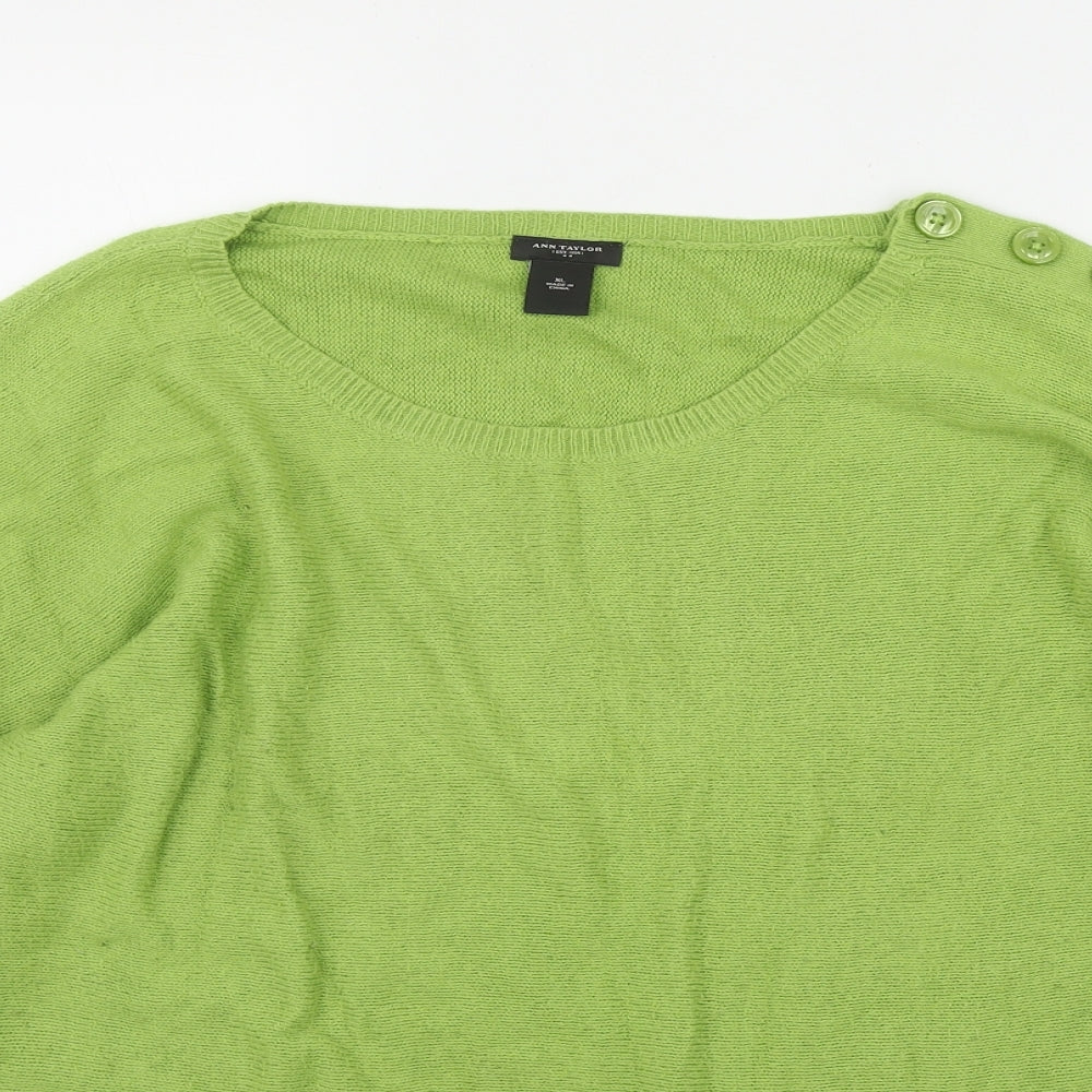 Ann Taylor Womens Green Round Neck  Polyester Pullover Jumper Size XL