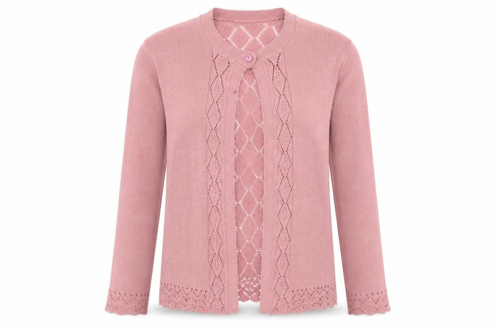 Lizzi Clarke Womens Pink Round Neck  Acrylic Cardigan Jumper Size S