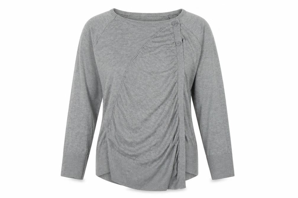 Papaya Womens Grey Round Neck  Acrylic Pullover Jumper Size 12