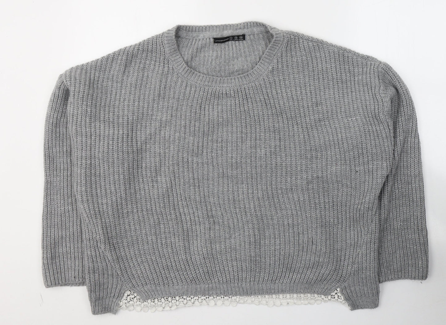 Atmosphere Womens Grey Round Neck  Acrylic Pullover Jumper Size 12