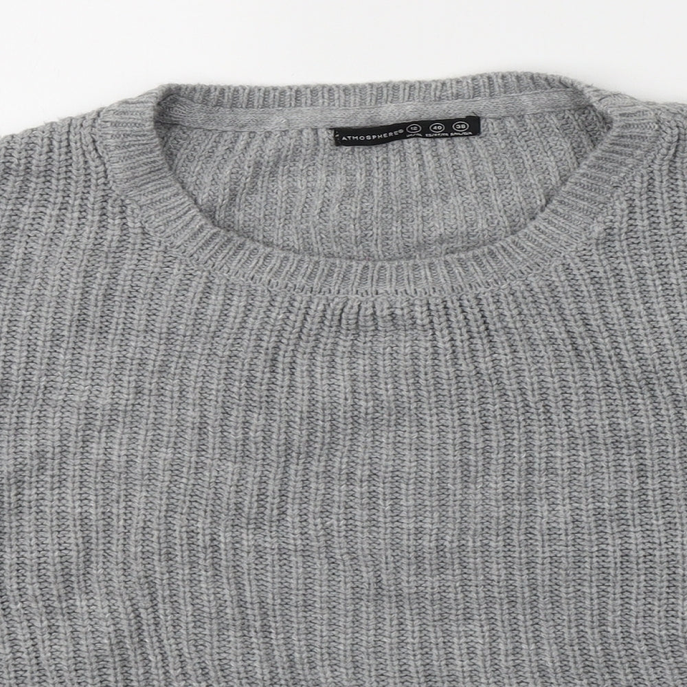 Atmosphere Womens Grey Round Neck  Acrylic Pullover Jumper Size 12