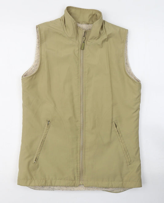 BHS Womens Beige   Gilet Jacket Size 8  Zip