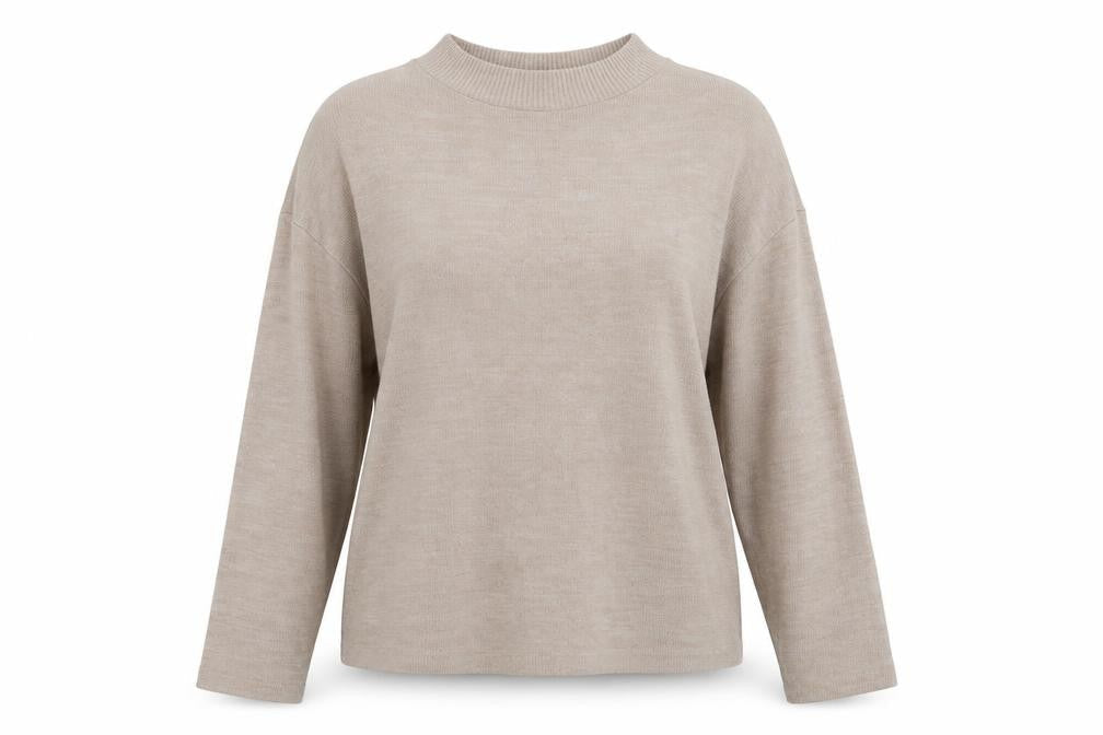 H&M Womens Beige High Neck  Polyester Pullover Jumper Size S
