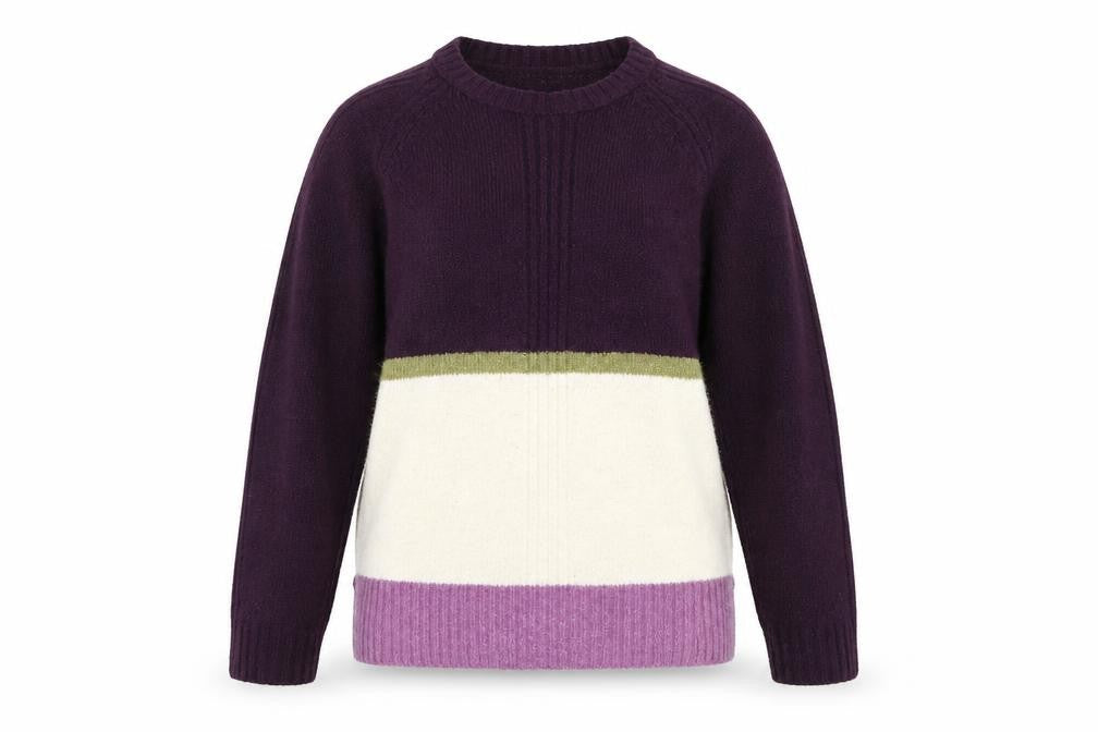 Marks & Spencer Womens Purple Crew Neck  Acrylic Pullover Jumper Size S
