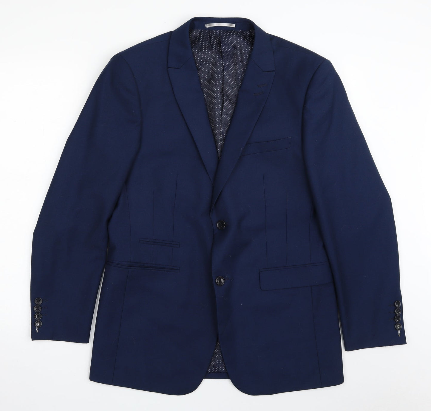 Skopes Mens Blue  Polyester Jacket Suit Jacket Size 36
