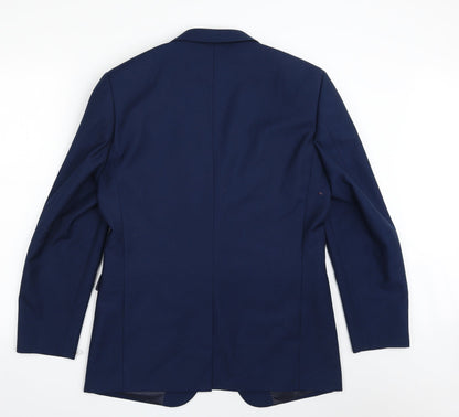 Skopes Mens Blue  Polyester Jacket Suit Jacket Size 36