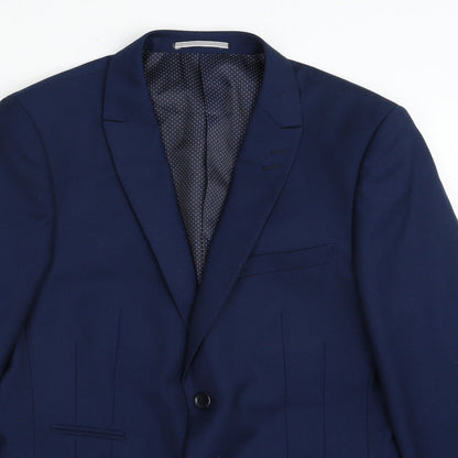 Skopes Mens Blue  Polyester Jacket Suit Jacket Size 36