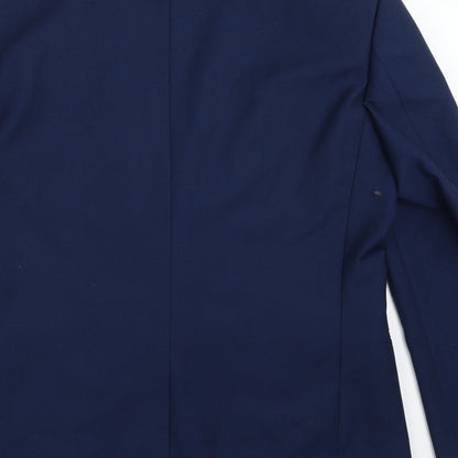 Skopes Mens Blue  Polyester Jacket Suit Jacket Size 36