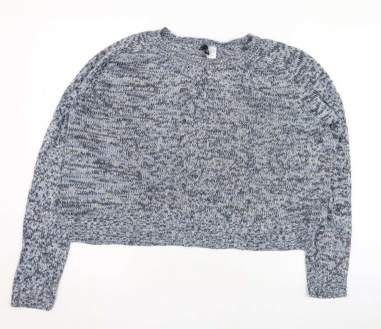 H&M Womens Blue Round Neck  Acrylic Pullover Jumper Size M