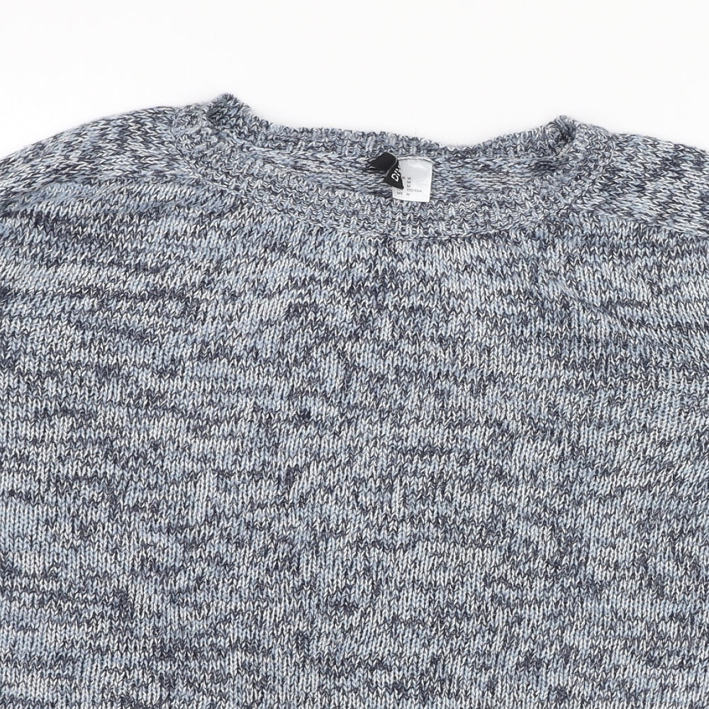 H&M Womens Blue Round Neck  Acrylic Pullover Jumper Size M