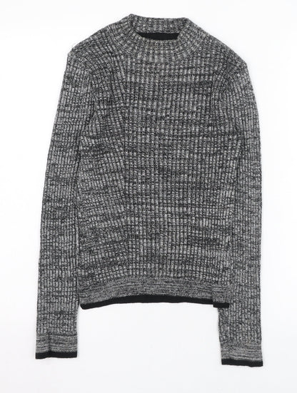 Topshop Womens Grey Round Neck  Acrylic Pullover Jumper Size 6
