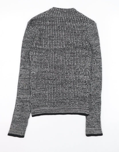 Topshop Womens Grey Round Neck  Acrylic Pullover Jumper Size 6