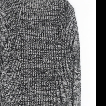 Topshop Womens Grey Round Neck  Acrylic Pullover Jumper Size 6