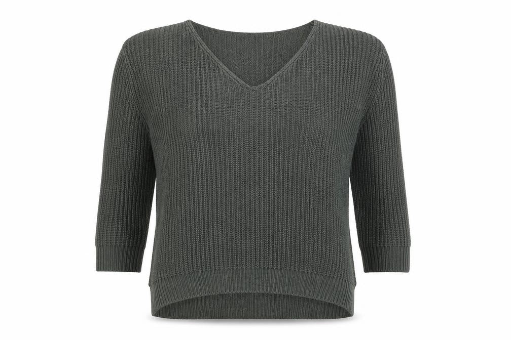 Primark Womens Green V-Neck  Acrylic Pullover Jumper Size S