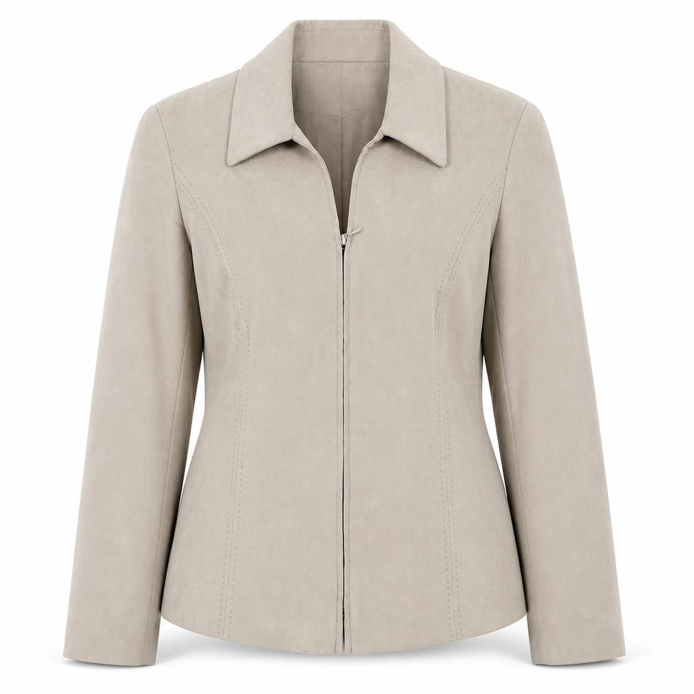 Mia Moda Womens Beige   Jacket  Size 12  Zip
