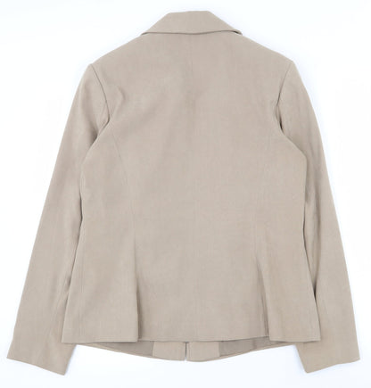 Mia Moda Womens Beige   Jacket  Size 12  Zip