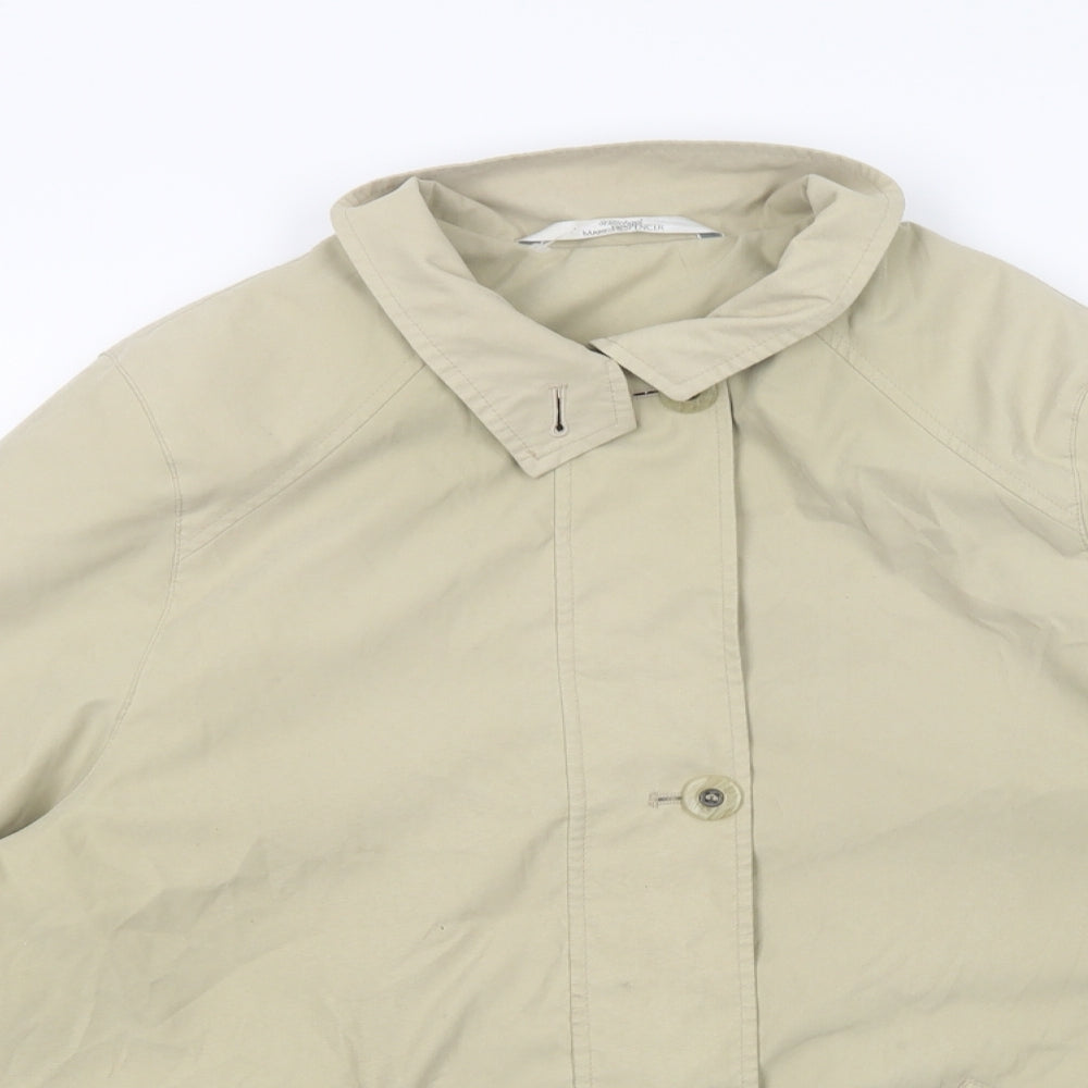 Marks and Spencer Womens Beige   Parka Jacket Size 12  Button